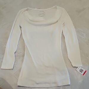 INC International Concepts Off-White Long Sleeve Top